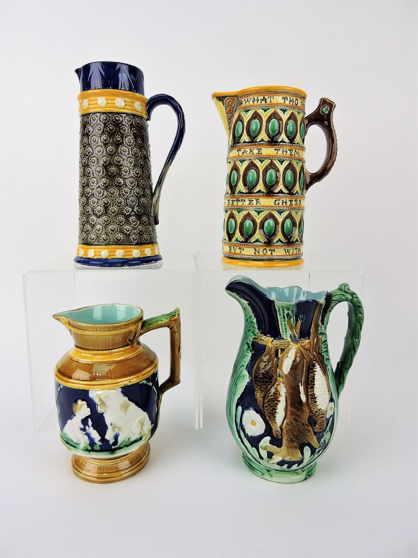 Majolica lot of 4 pitchers, Wedgwood (1 of 1)