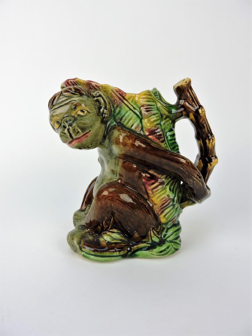 Majolica figural monkey pitcher (1 of 1)