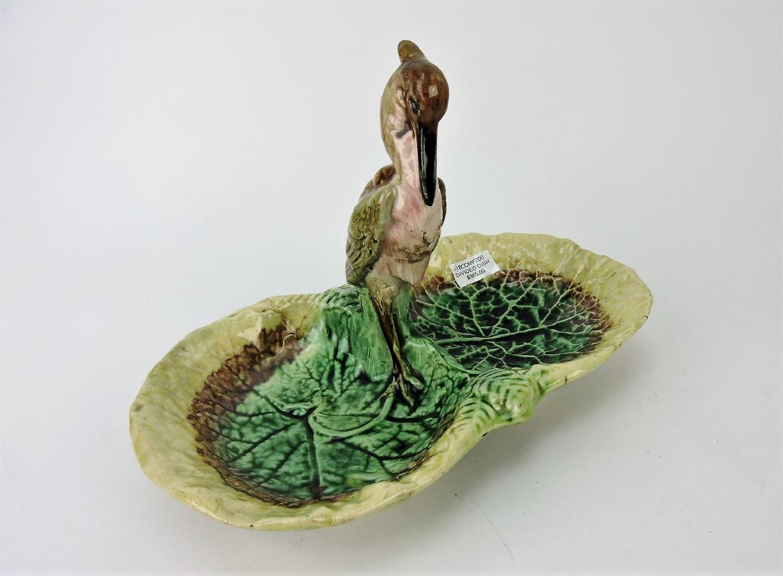 Majolica bird handled two part server, (1 of 1)