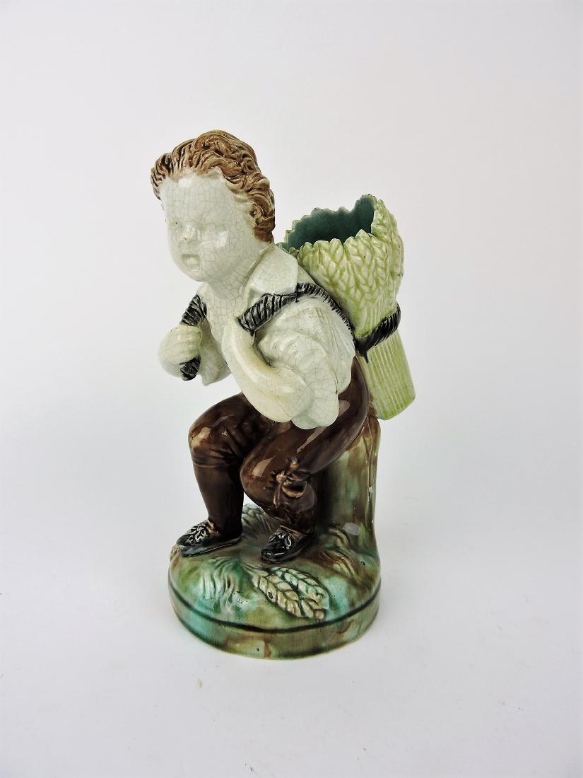 Majolica figural havest boy with (1 of 1)