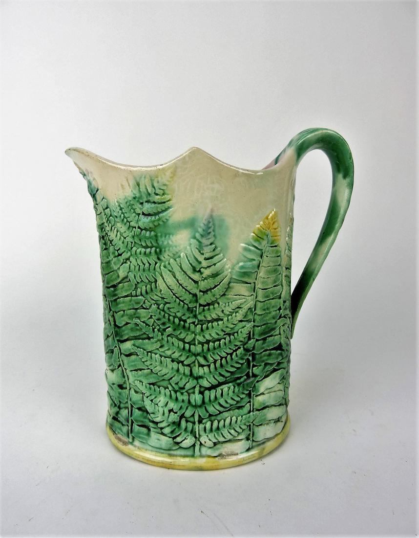 Etruscan Majolica 8" fern pitcher, (1 of 1)