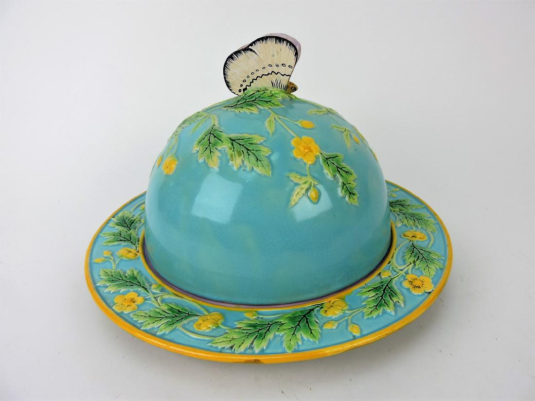 George Jones Majolica cheese keeper (1 of 1)