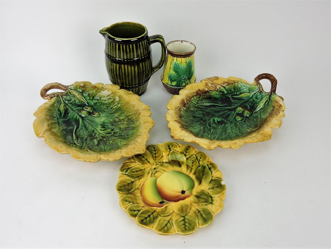 Majolica lot of 5 assorted pieces, (1 of 1)