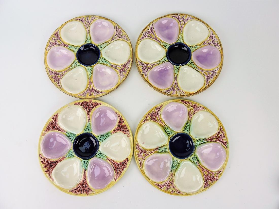 Majolica set of 4 oyster plates, (1 of 1)