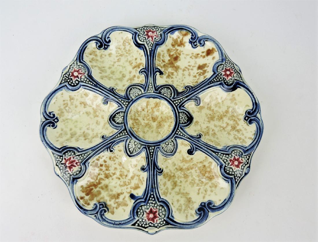 Majolica 6 well oyster plate with (1 of 1)
