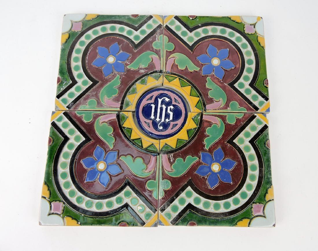 Minton Majolica tile group; 27 - 6" tiles, (1 of 2)
