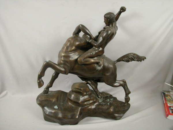 BARYE bronze of Mytholgical man riding a "Centau