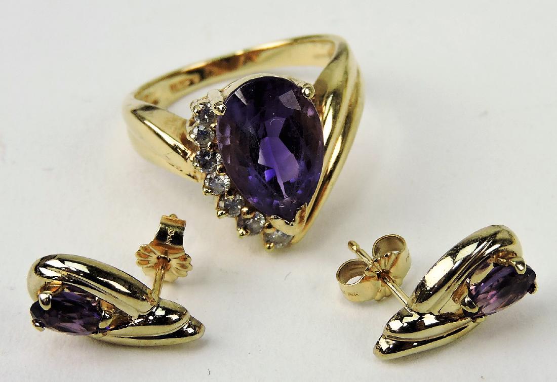 Lady's 14kt amethyst and diamond (1 of 1)