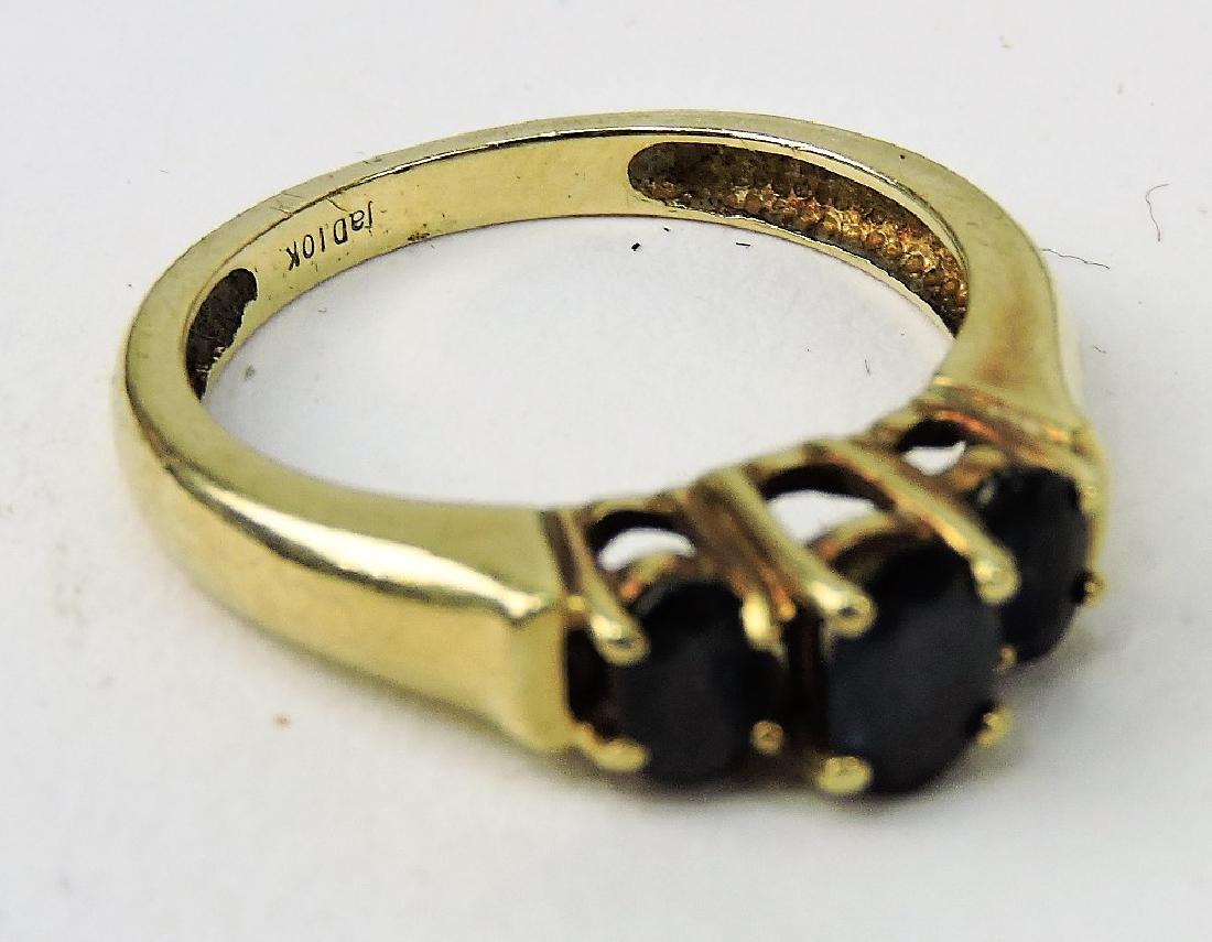 10kt lady's ring with green stones, (1 of 1)