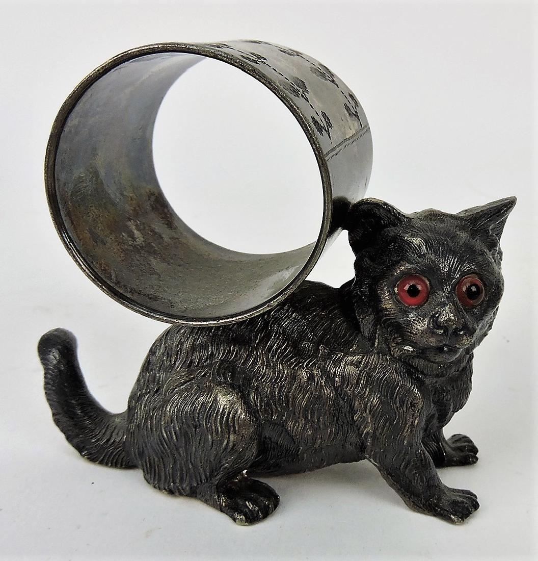 Meriden cat with glass eyes figural (1 of 1)