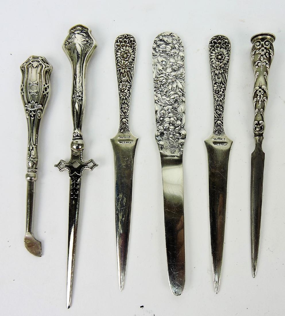 Sterling silver lot of 6 letter openers (1 of 1)