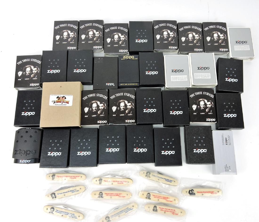 Zippo lighter lot; 25 Three Stooges, (1 of 2)