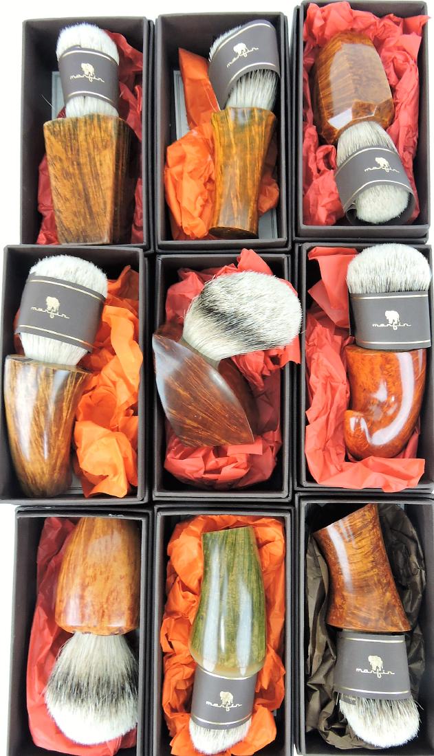 Marfin lot of 9 shaving brushes, (1 of 1)
