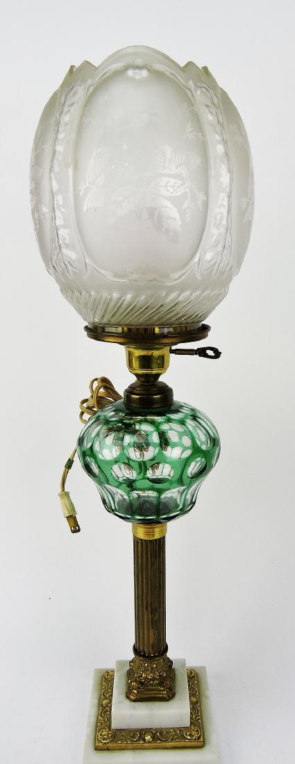 Green cut to clear parlor lamp with (1 of 1)