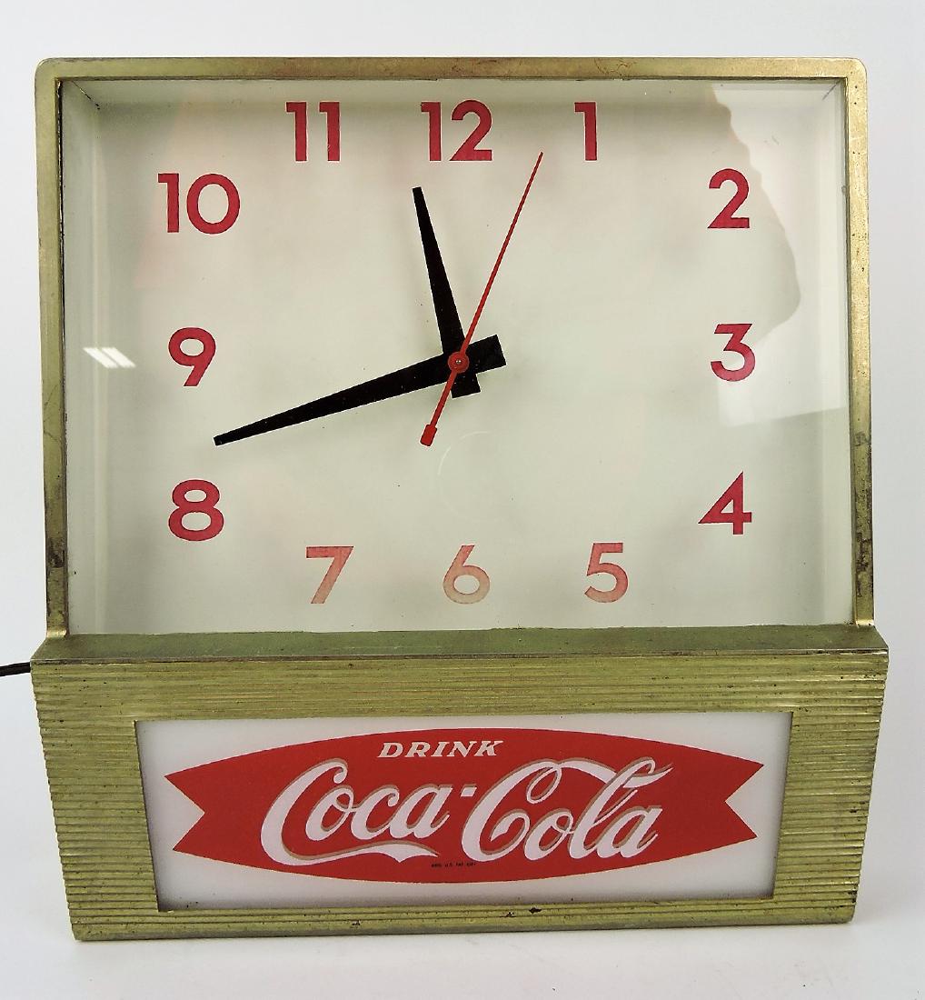 Coca Cola lighted electric wall clock, (1 of 1)