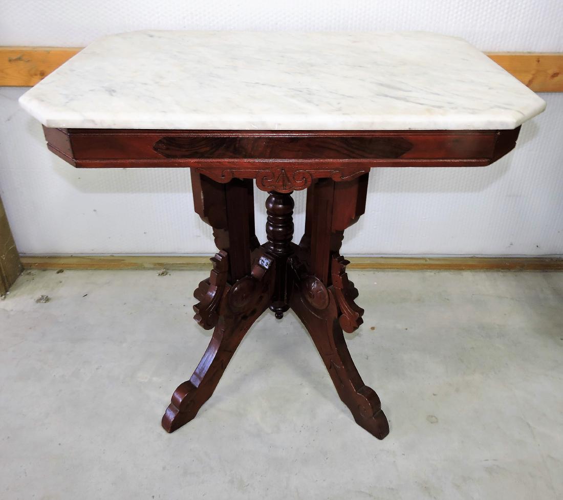 Walnut Victorian parlor table with (1 of 3)