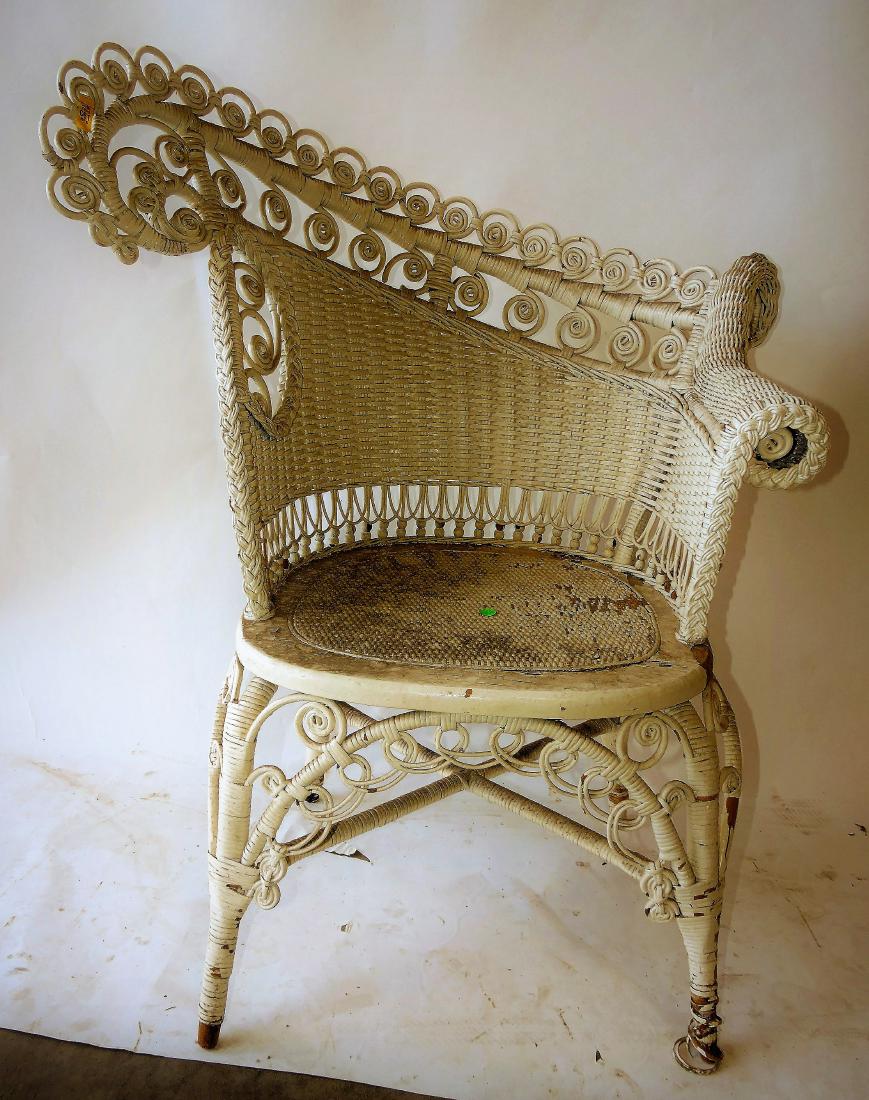 Wicker photographer's chair, painted: white