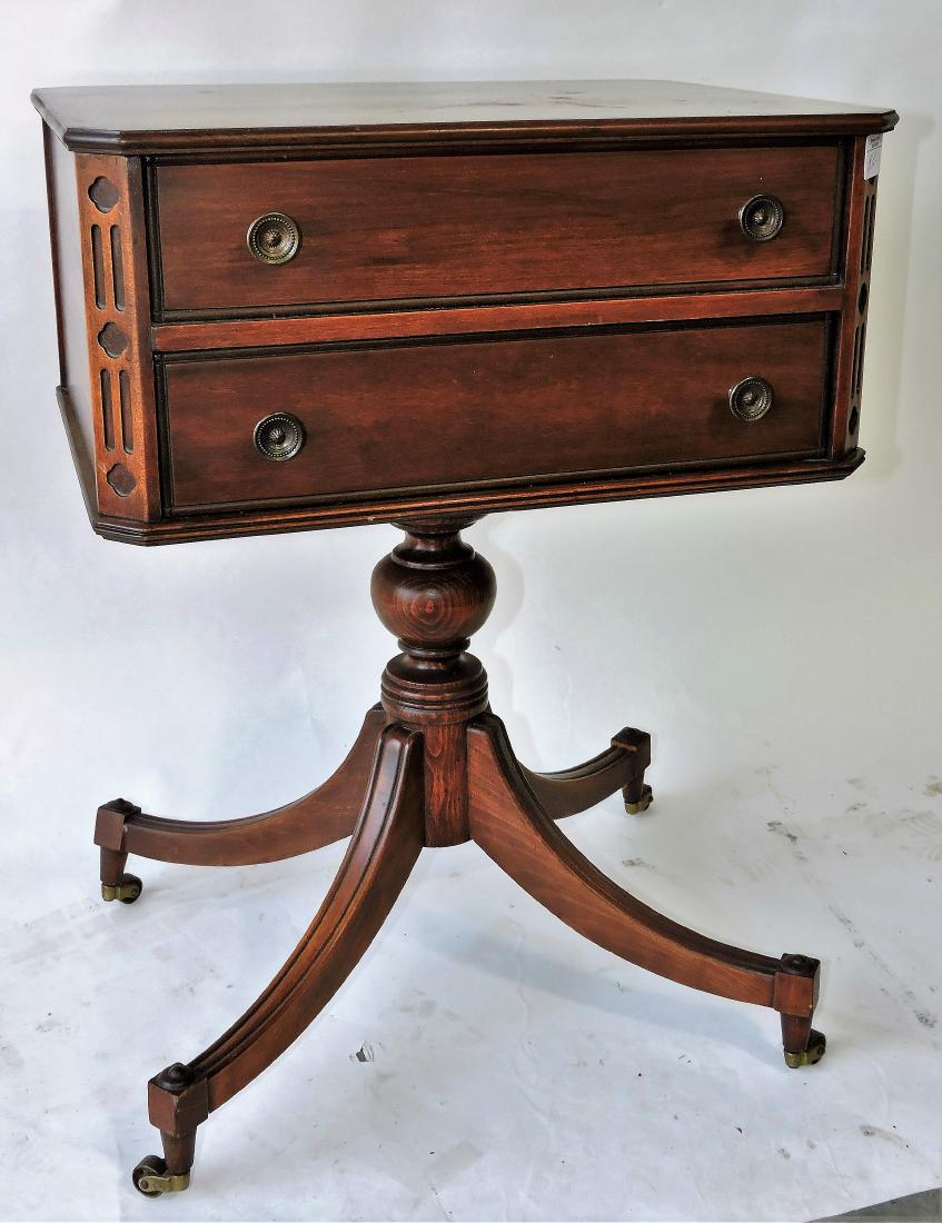 Walnut lift top sewing cabinet with (1 of 2)