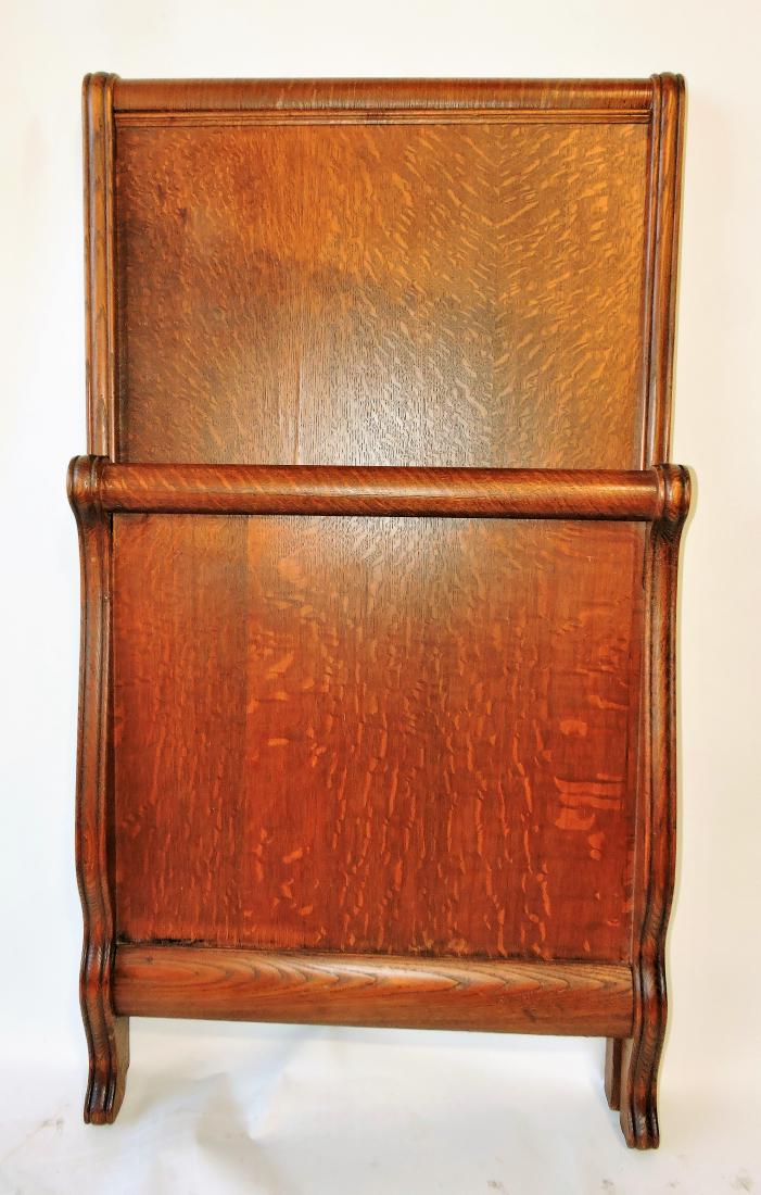 Child's oak high back bed, 54 1/2"h, (1 of 1)