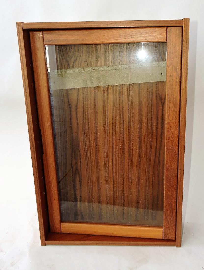 Teak wall cabinet with glass door,