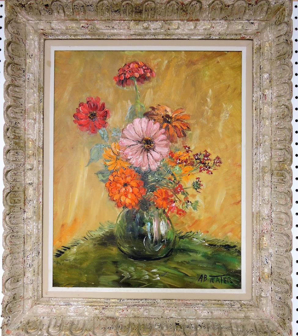 Archie Boyd Teater (1901-78) (Wyoming,: Idaho, Minnesota) oil on canvas floral still life, 20"x16"