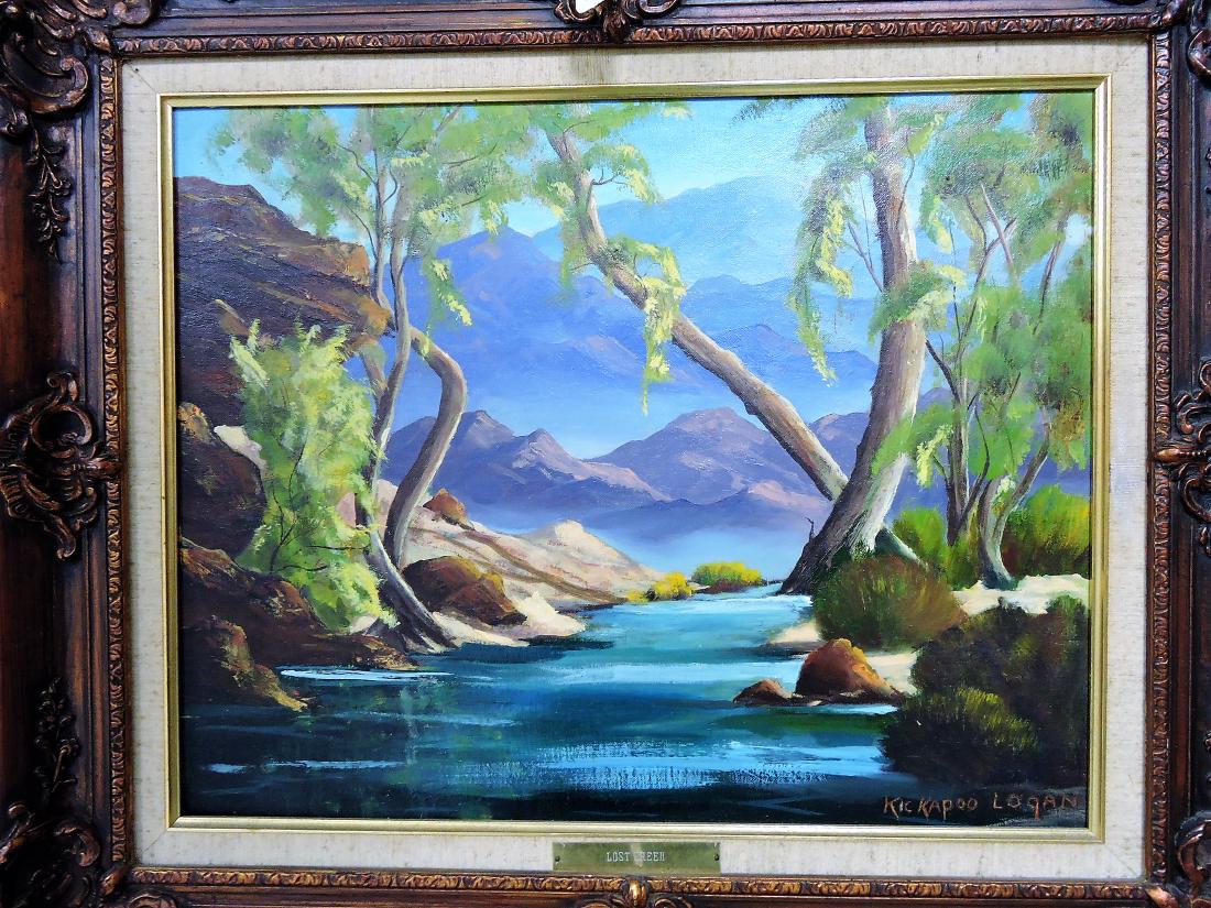 Kickapoo Logan (1908-2000) Kansas,: California oil on canvas "Lost Creek", 16"x20"