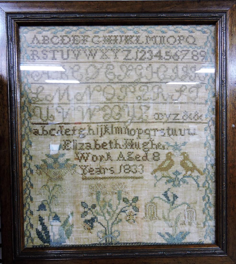 Antique sampler "Elizabeth Hughes" (1 of 1)