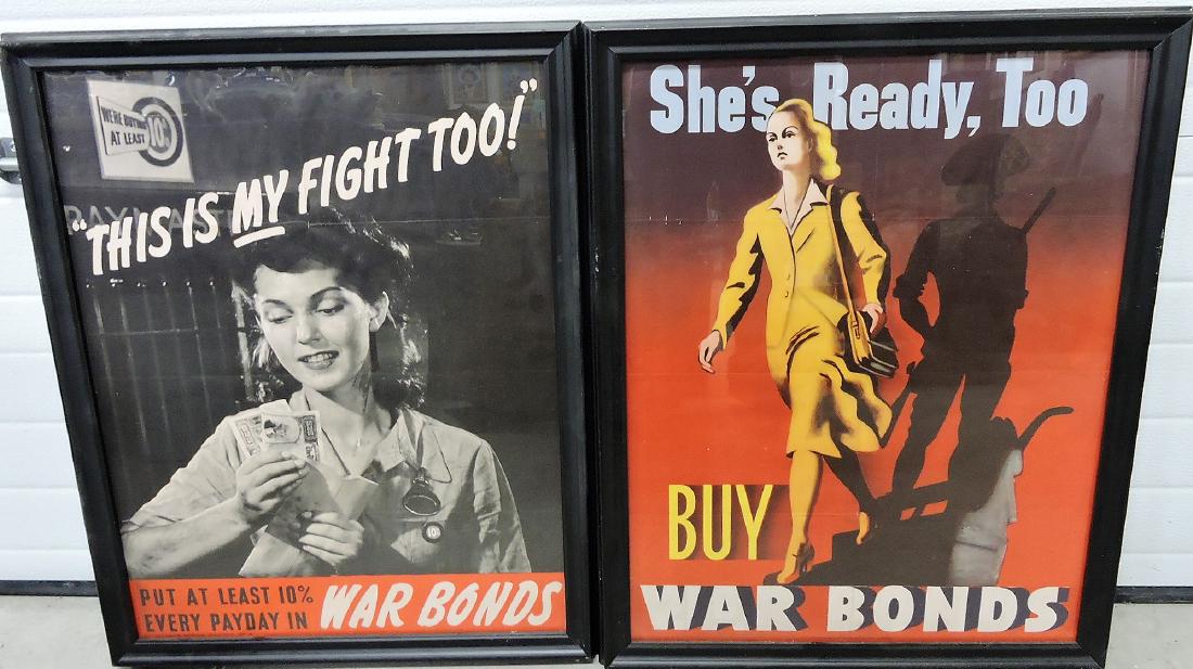 Lot of 2 Vintage War Bond posters (1 of 1)