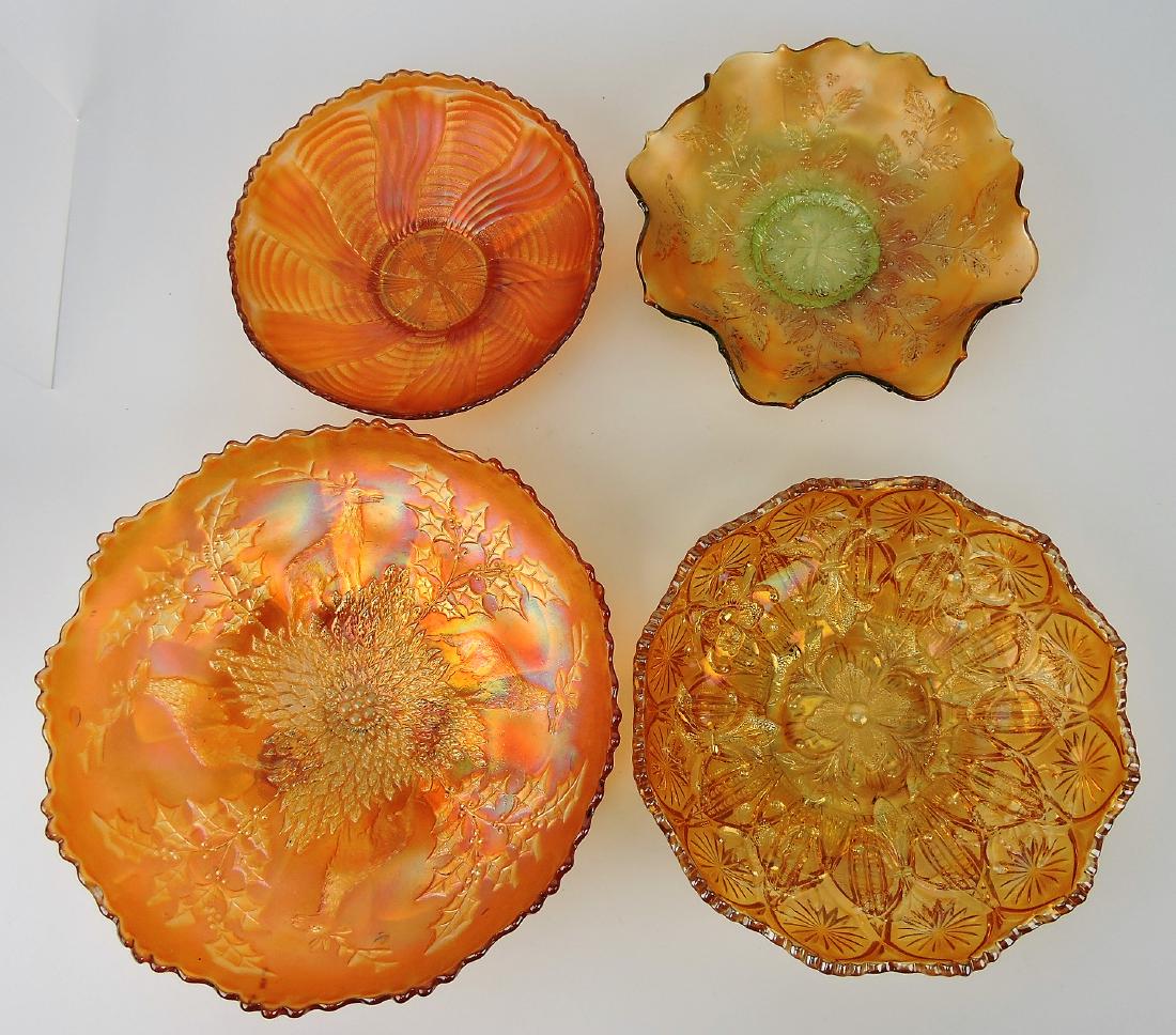 Carnival glass marigold lot of 4 bowls; (1 of 1)