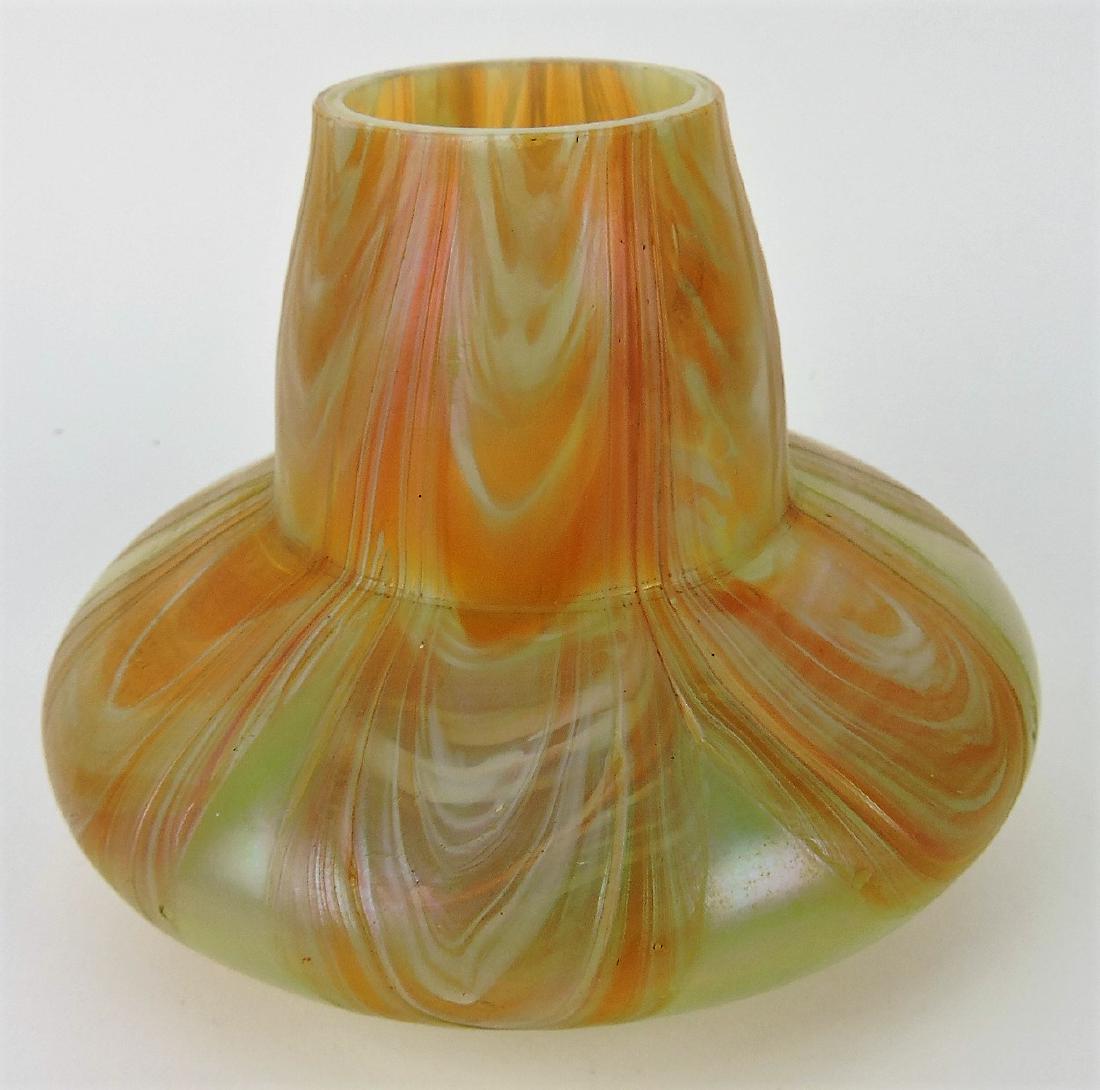 Loetz type art glass 5" vase: .