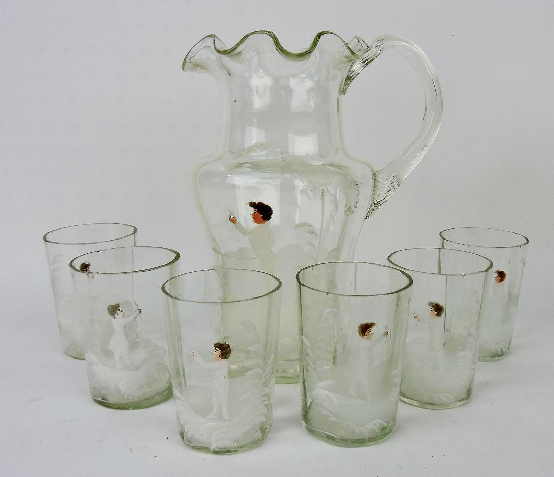 Mary Gregory clear glass 7 piece (1 of 1)