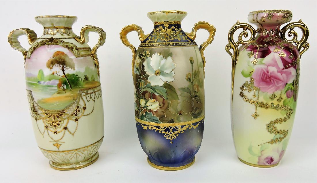 Nippon lot of 3 - 10" vases (1 of 3)