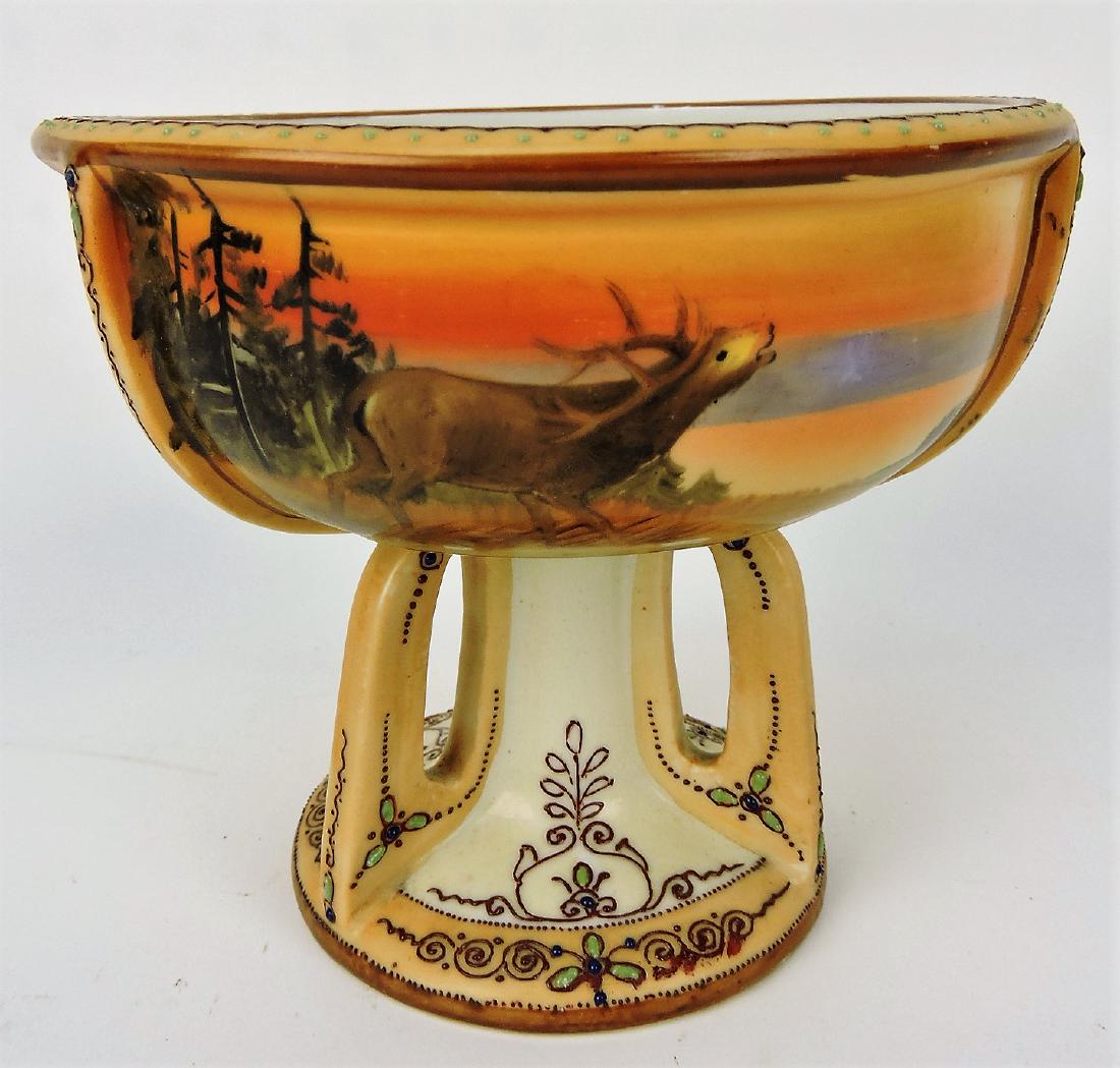 Nippon compote with stag, 5 1/2": .