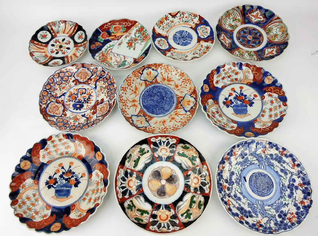 Imari lot of 10 plates, 8" to 10", (1 of 1)