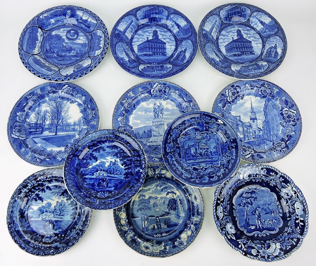 Flow blue lot of 11 plates (1 of 1)