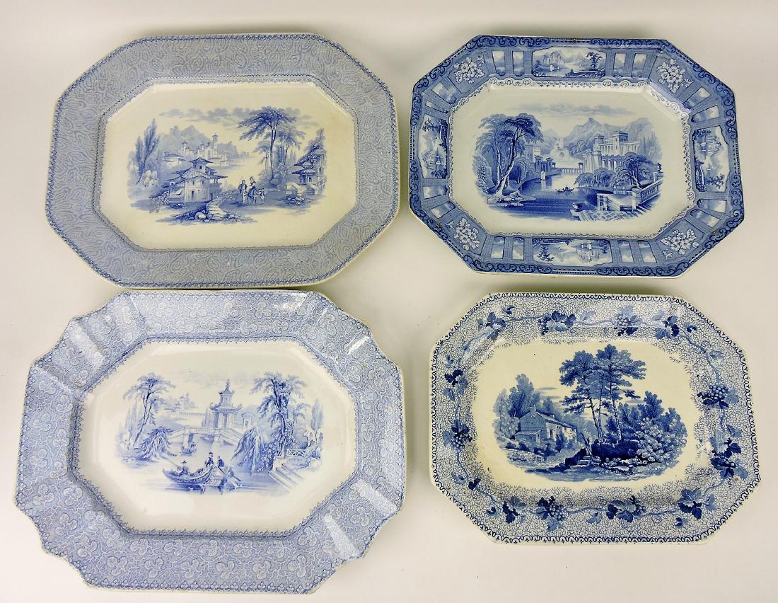 Blue & white transferware lot of 4 (1 of 1)