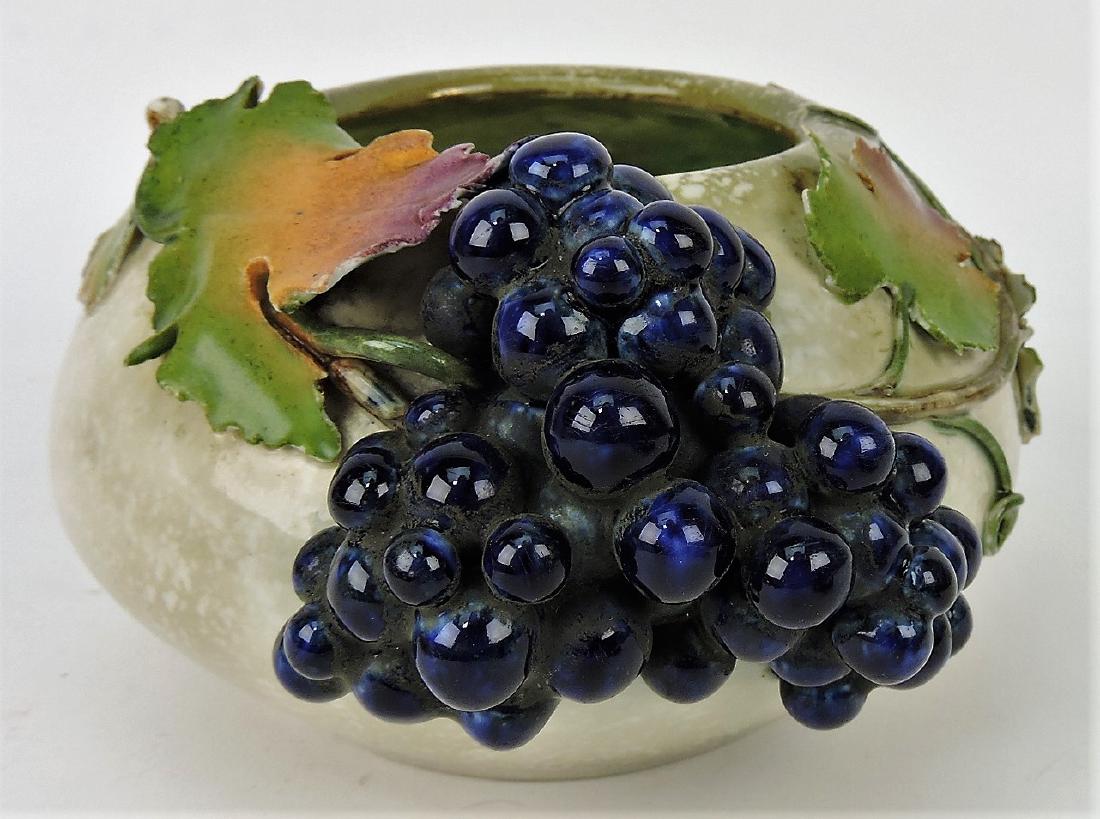 Teplitz pottery vase with grapes and (1 of 1)