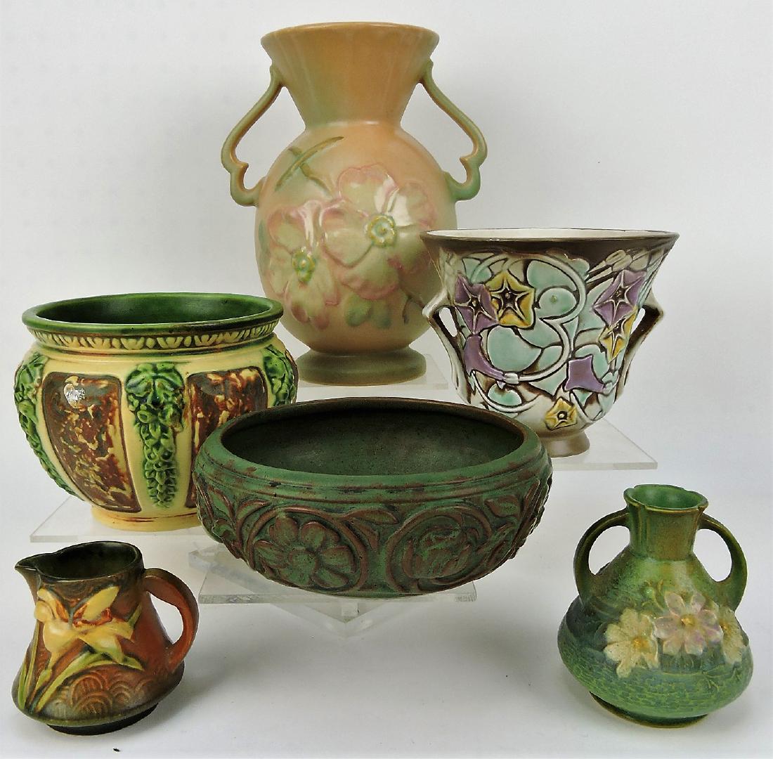 Roseville and Weller lot of 6 pieces, (1 of 3)
