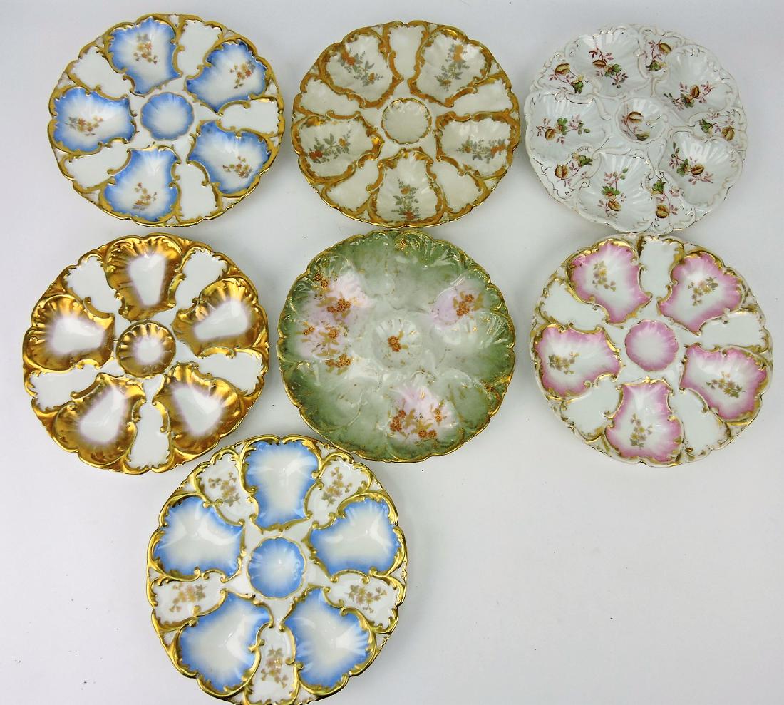 Porcelain lot of 7 oyster plates, (1 of 1)