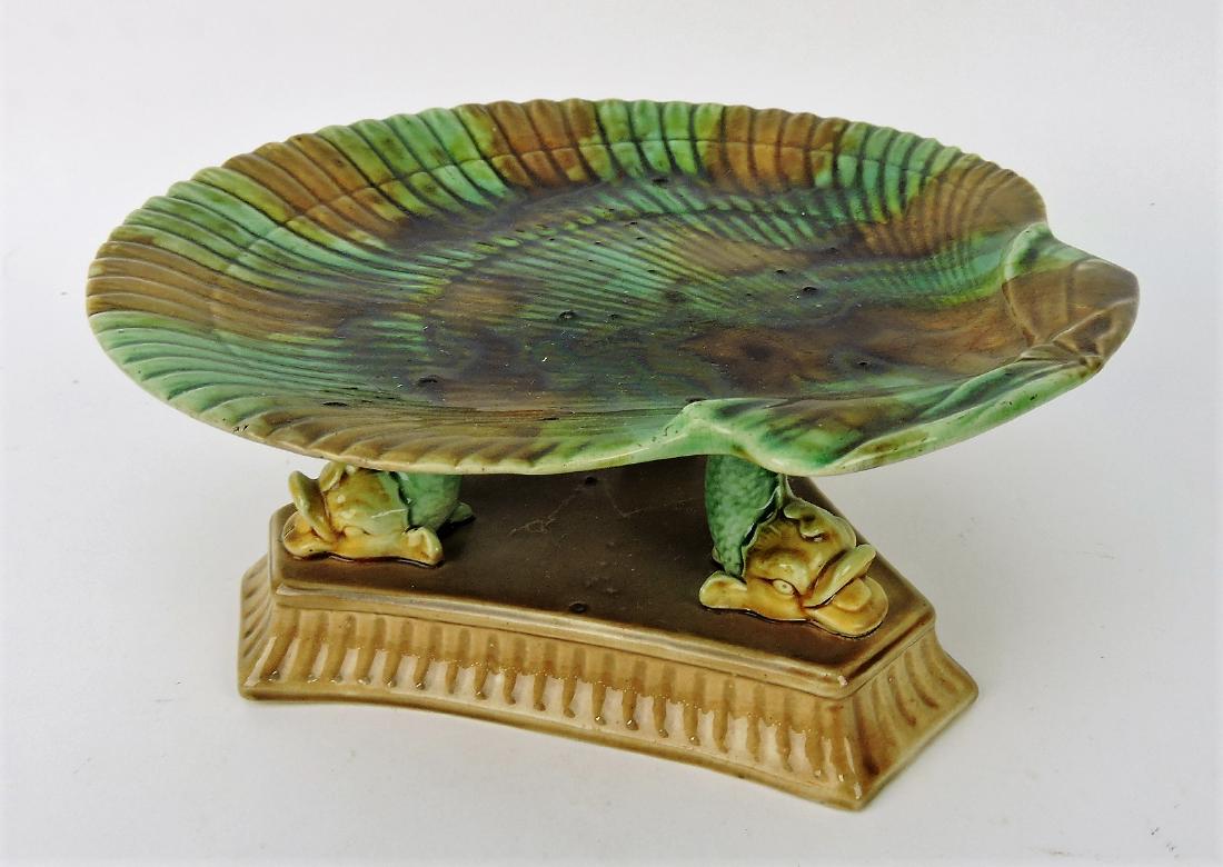 Majolica shell compote with dolphin (1 of 1)