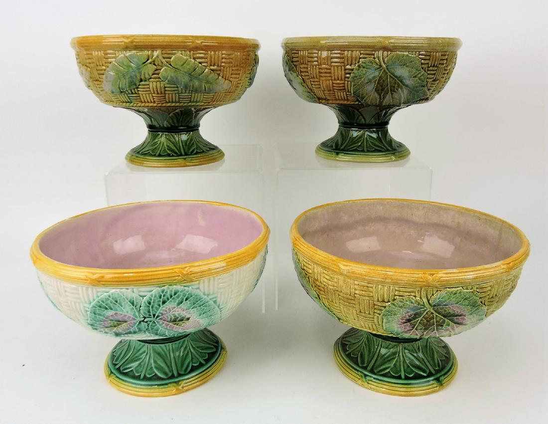 Majolica lot of 4 begonia leaf (1 of 1)