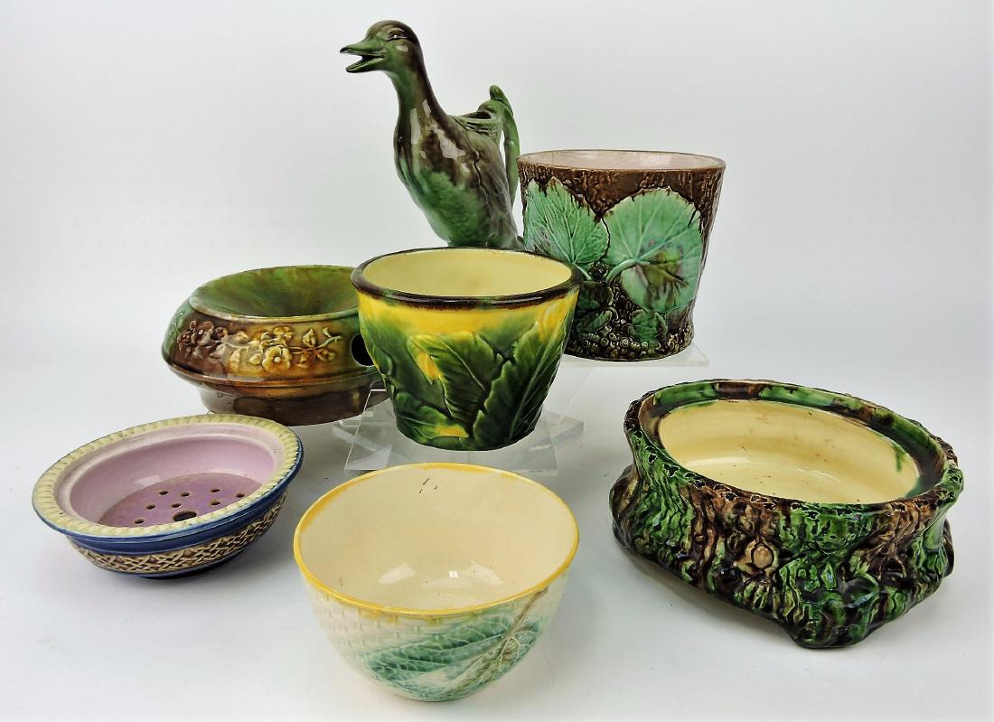 Majolica lot of 7 assorted items (1 of 1)