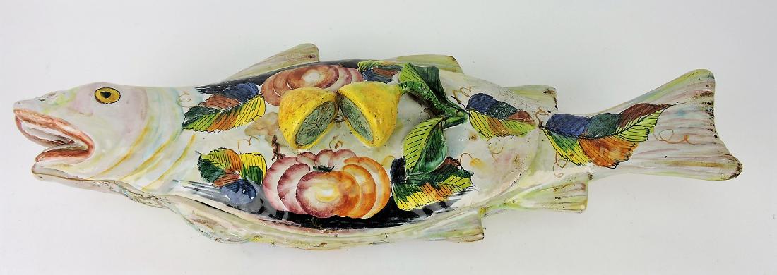 Italian Majolica faience fish tureen (1 of 3)