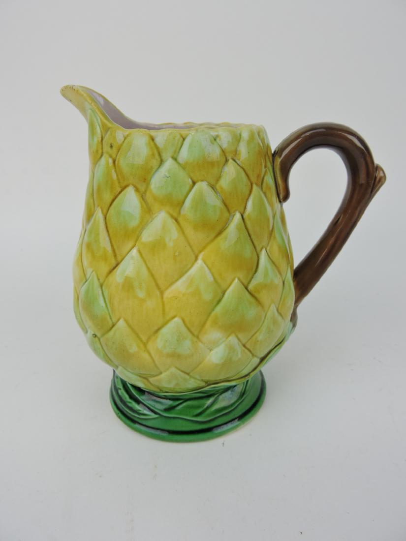 Majolica artichoke figural pitcher, 7" (1 of 1)