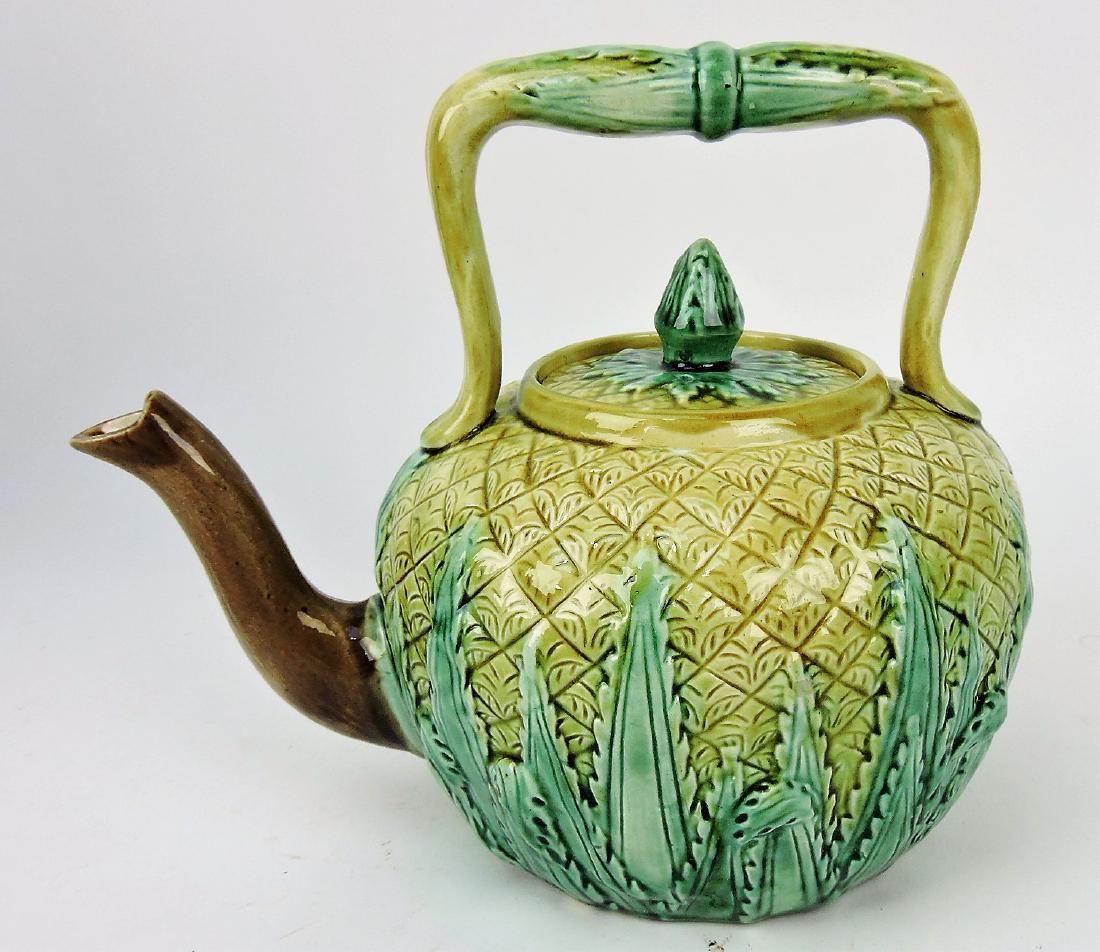 Majolica pineapple tea kettle, 7 1/2" (1 of 1)