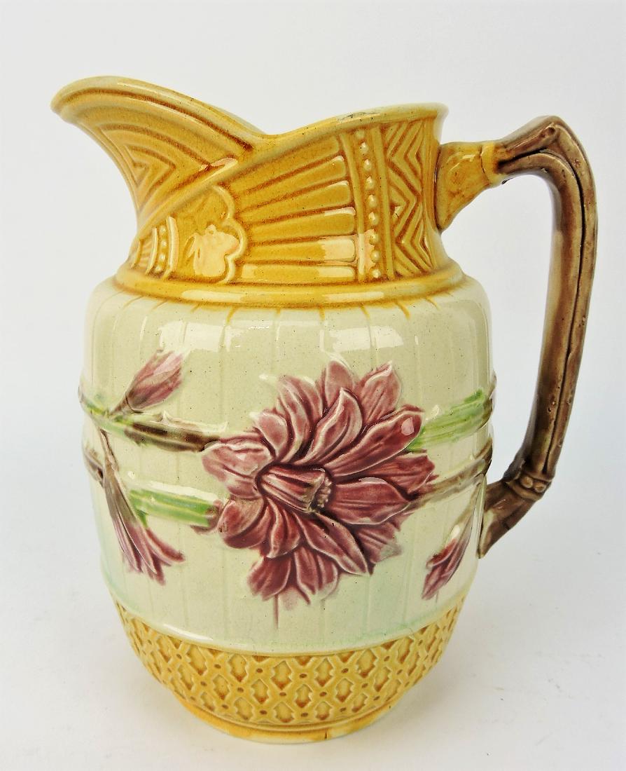 Lear star flower majolica pitcher, (1 of 1)