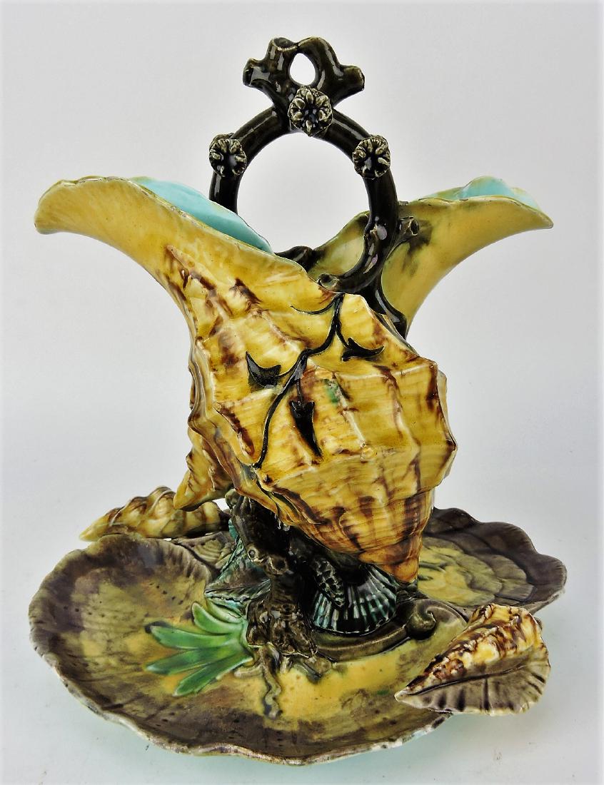 French majolica figural shell two part (1 of 1)