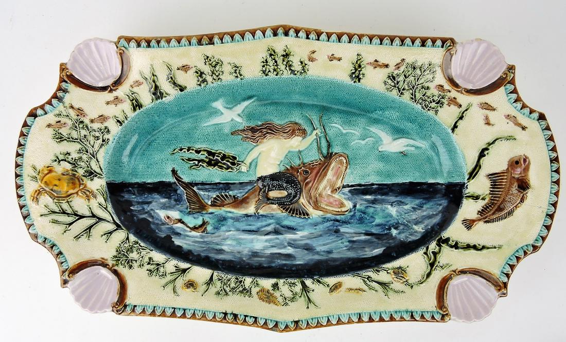 French majolica large seafood platter (1 of 2)