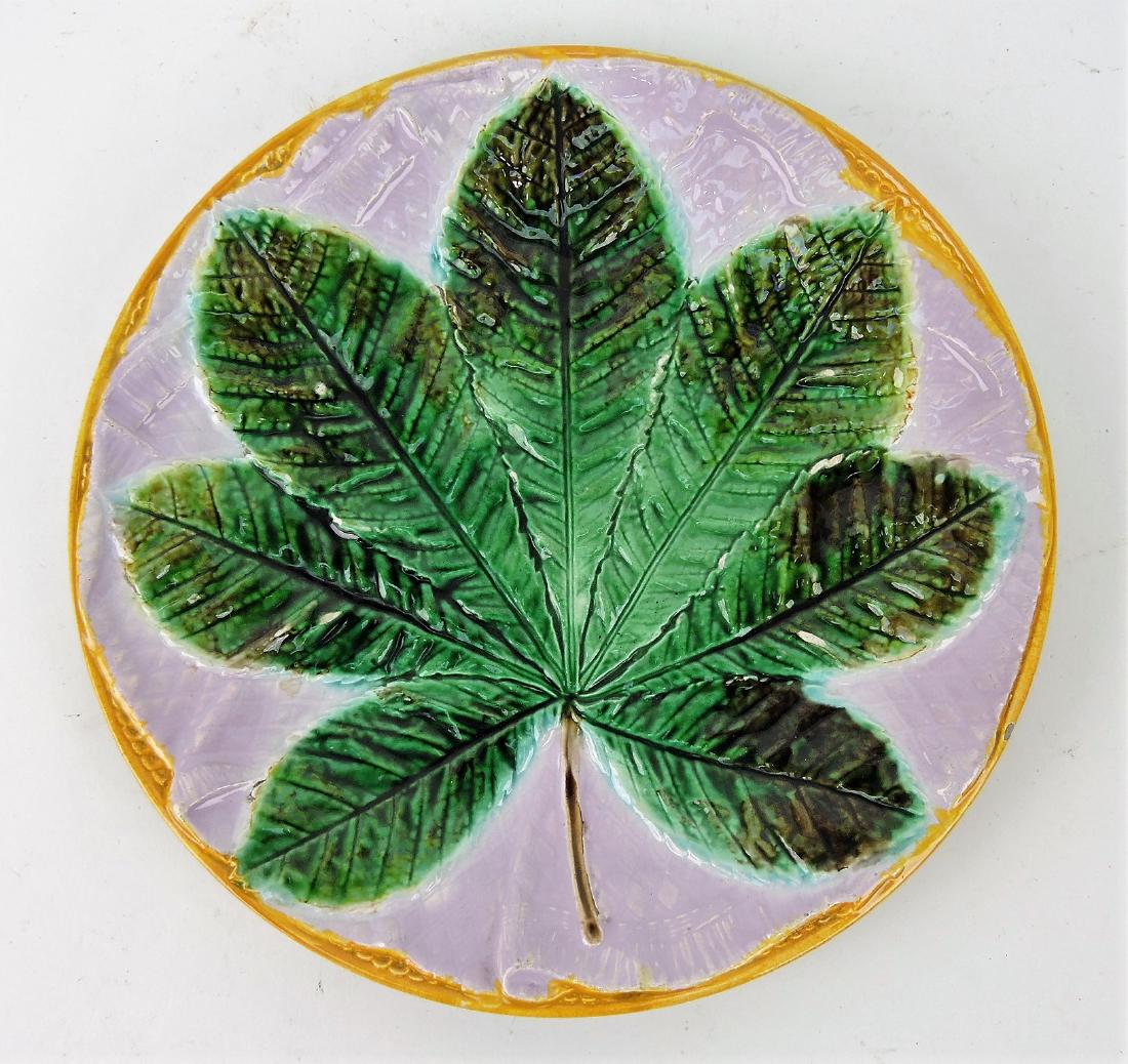 George Jones majolica chestnut leaf (1 of 1)