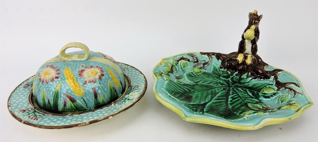 Majolica butter dish (mismatch) and (1 of 1)